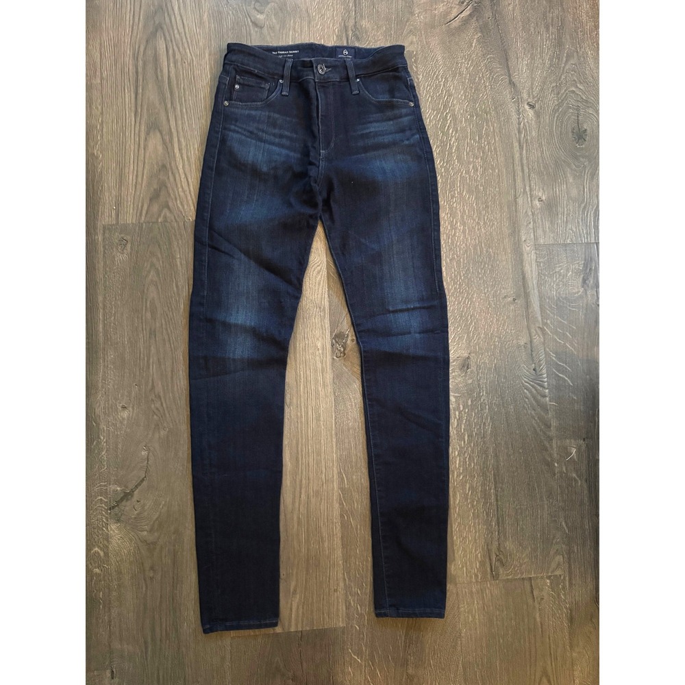 AG Adriano Goldschmied Farrah Skinny Jeans 27R Dark Blue High Rise Excellent